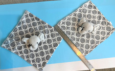 Hudson Baby Plush Elephant Security Blanket Lovey Grey White Circles HB 2 