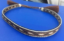 Western Decor Cowboy HAT BAND 5 Strand Black/Brown Horsehair Single Tassel