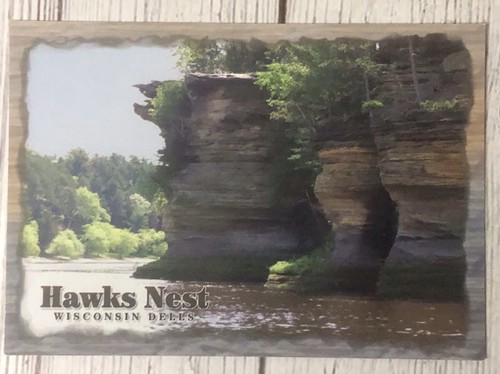 Hawks Bill Nest Wisconsin Dells WI Lower Dells Rock Formation Postcard - Picture 3 of 4