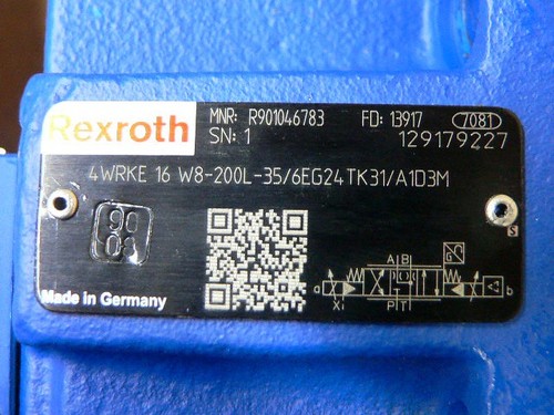 Rexroth R901046783 4Wrke 16 W8-200L-3X/6Eg24tk31/A1d3m Servo Prop Valve - Picture 3 of 3