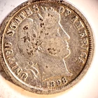 1898 P Barber Dime 10C Cents Coin Silver
