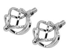 Lowrider Bike Bicycle Twisted Pedals w/ Cage Ball 1/2" Gold