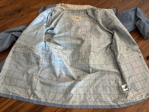 Vintage 90's LL Bean PVC Suit Blue Rain Boat Jacket Hooded Coat Pant Mens Medium - Picture 5 of 14