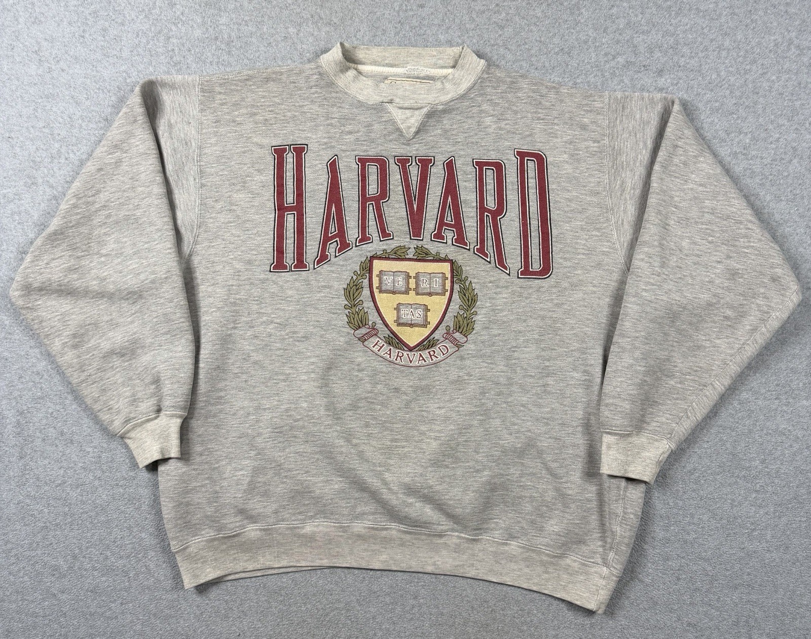 Vintage Harvard University Crewneck Galt Sand Gray Mens Size XL