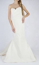 Vera Wang White Silk Wedding Dress Stand Out New With Tag Size 42