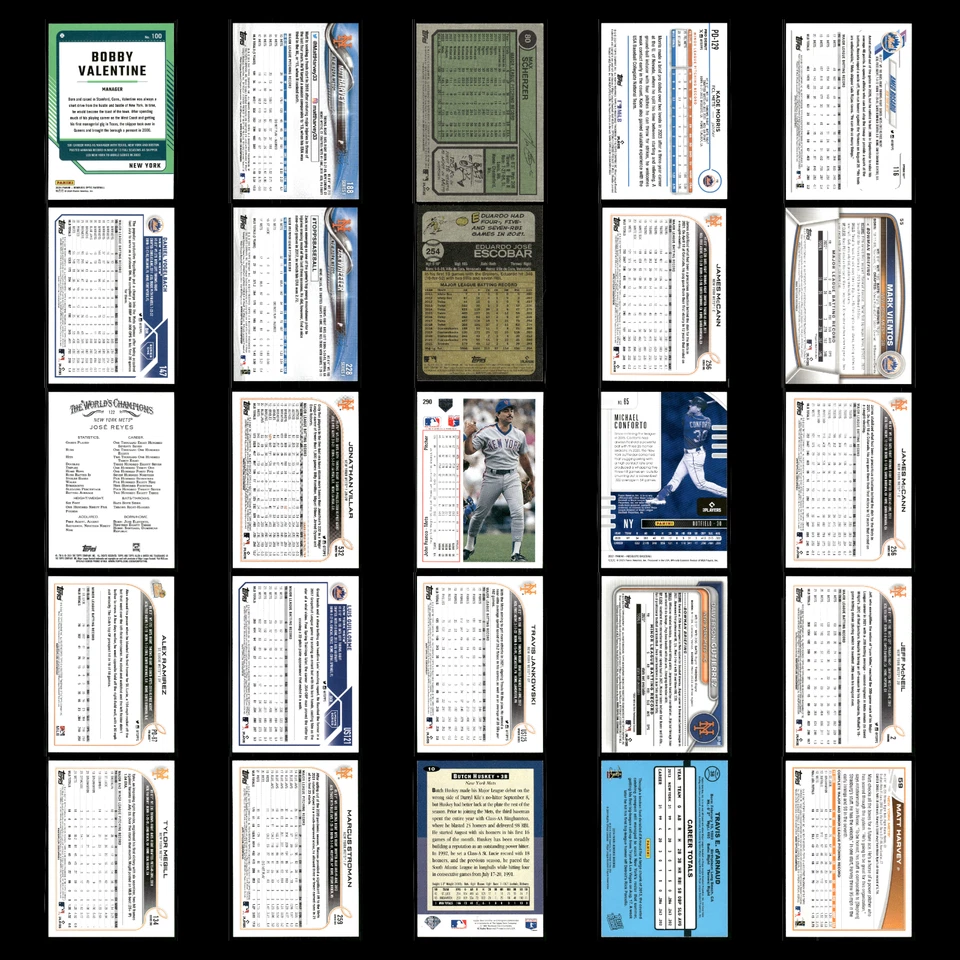 Lote de 25 tarjetas de béisbol de los Mets de Nueva York Donruss Optic Bobby San Valentín casi nuevo béisbol Foto 2 de 4