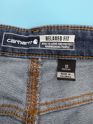 Carhartt Rugged Flex Relaxed Fit Double-Front Denim Jean Womens 10 REG BD5110-W - Picture 7 of 8
