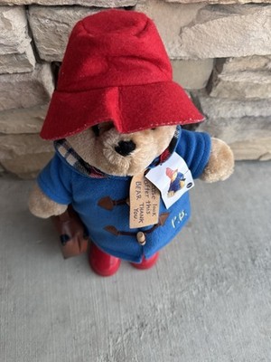 Paddington Bear Plush Red Boots Hat Blue Coat Suitcase Rainbow