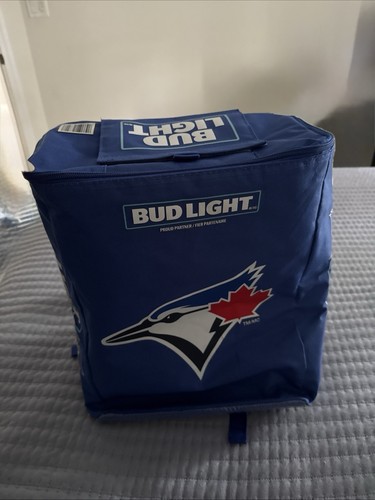 Bud Light Toronto Blue Jays Collectible Soft sided Cooler Zippered Bag Backpack