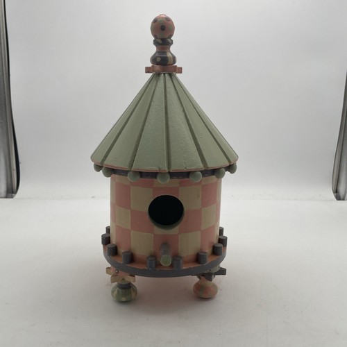Vintage handbemalt dekorativ Holz Vogelhaus Landhaus Kern 12 cm hoch