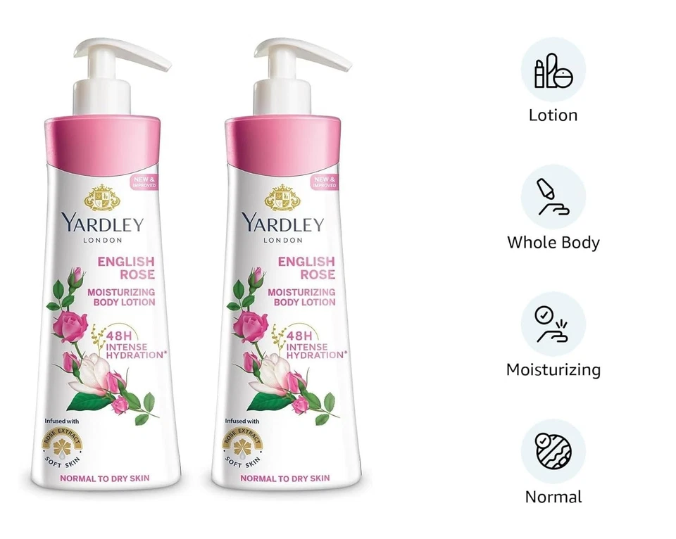 Loción Corporal Hidratante Rosa Inglesa Yardley London, 400 ml (Pack de 2) Foto 2 de 4