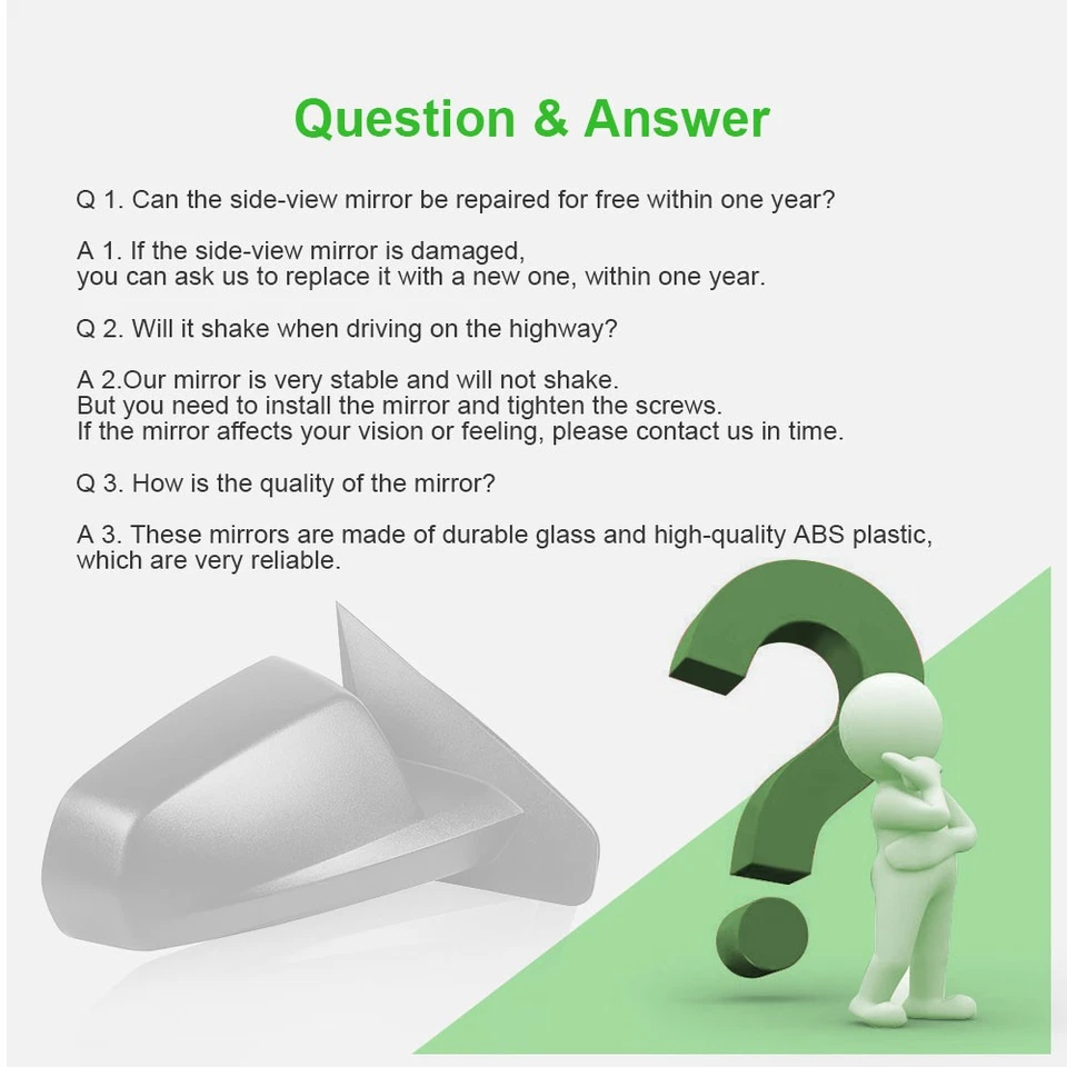 Espejo retrovisor térmico eléctrico lateral del pasajero para Dodge Avenger 2008-2014 negro Foto 4 de 4