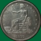 1877 Trade Dollar Choice Almost Uncirculated AU+ Coin #37754