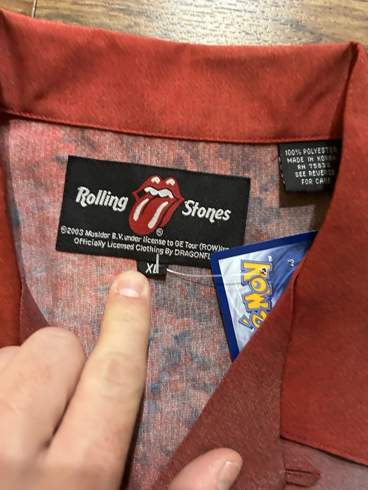 Camisa De Colección Rolling Stones Charlie Watts Abotonada Manga Corta Libélula XL Foto 3 de 4
