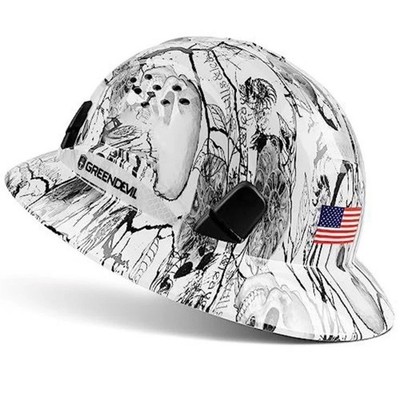 GREEN DEVIL Full Brim Hard Hat Vented Construction Safety Helmet OSHA Approve...