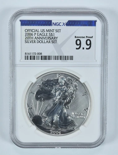 2006-P American Silver Eagle Dollar Set Reverse Proof 9.9 NGC X NGCX *7362