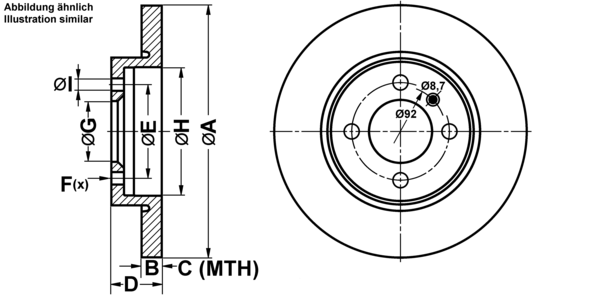 Ate Bremsscheiben Ø260MM + BremsbelÄGe Vorne FÜR Bmw 3 Bmw-image