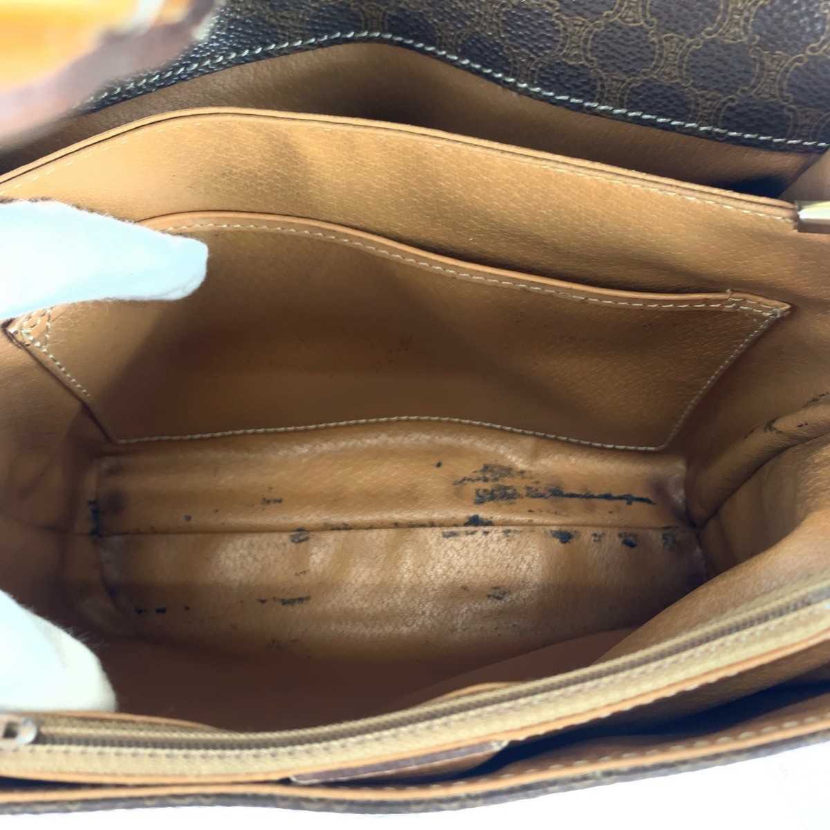 CELINE vintage Macadam pattern Diagonal Sholder b… - image 9