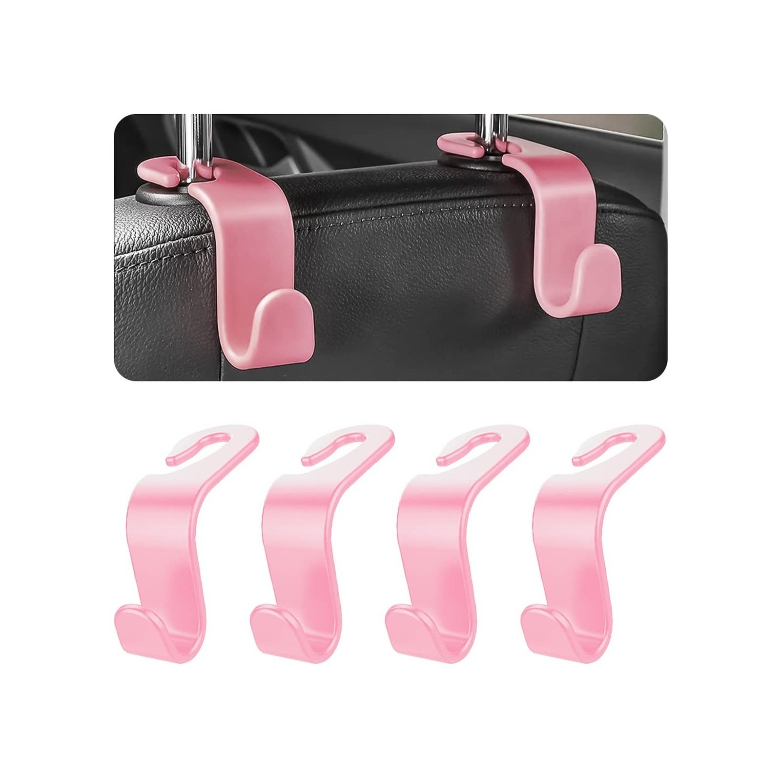 Car Back Seat Headrest Hooks 4PCS Vehicle Organizer Hanger for Storage