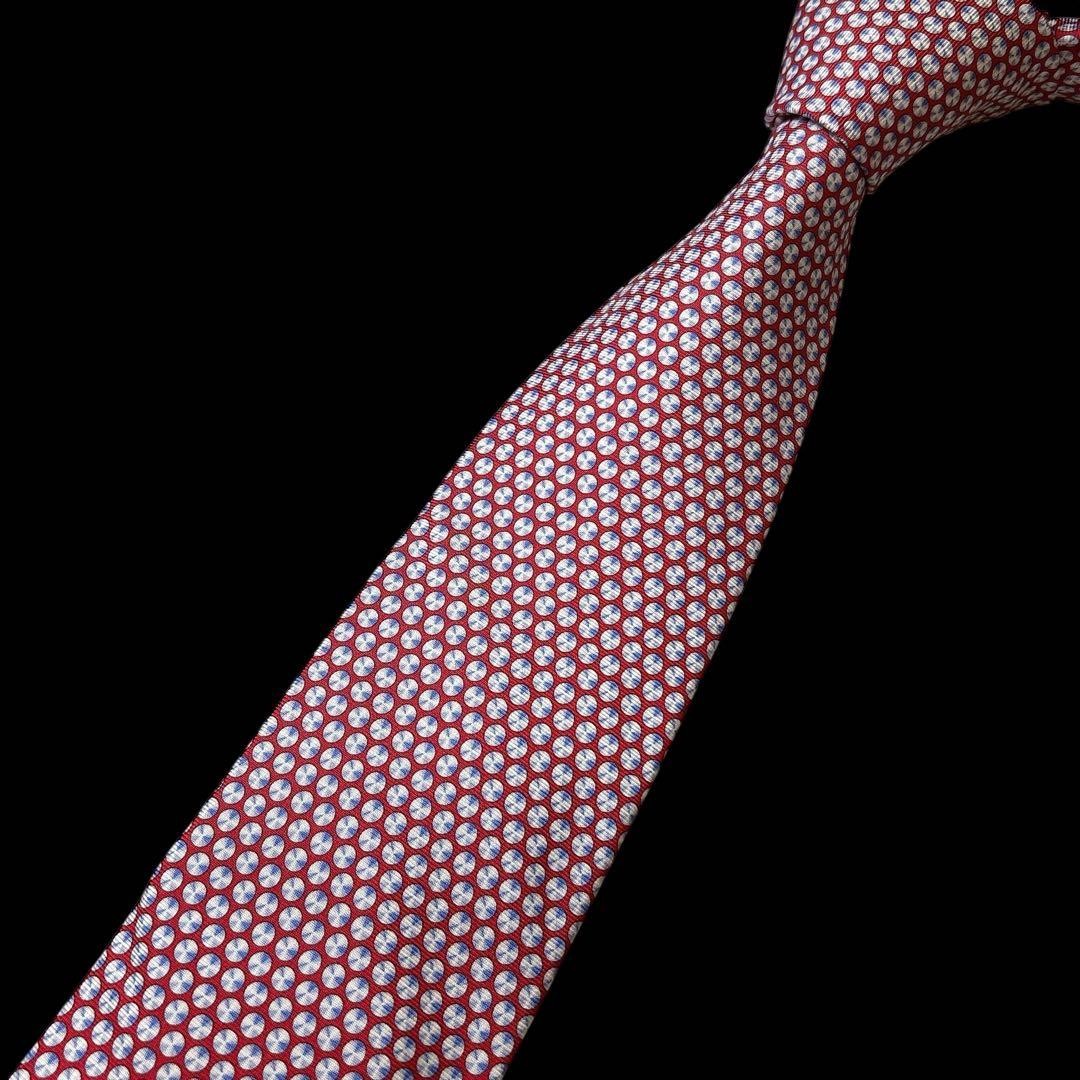 Hermes disc pattern small pattern silk tie made i… - image 8