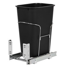 35QT Pull Out Trash Can Under Cabinet Soft Close Slides 2 Bin Heavy Duty Steel