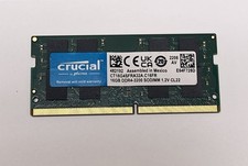 CRUCIAL DDR4 16GB 3200 MHz PC4-25600 Laptop SODIMM Non-ECC 260-Pin Memory RAM