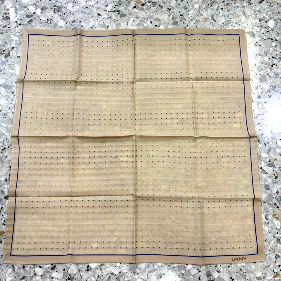 LENÇO MASCULINO PONTOS CREME CLÁSSICO VINTAGE ALGODÃO BOLSO ARTE QUADRADO 19” #M331 - Imagem 3 de 3