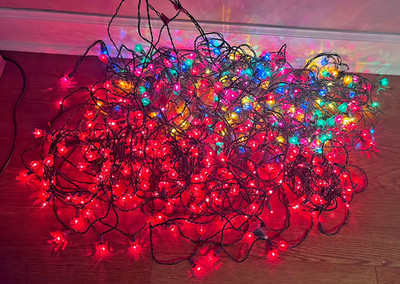 Lot of  Vintage 50 ct & 2 100 ct Vintage Tulip Petal Flower Christmas Strings
