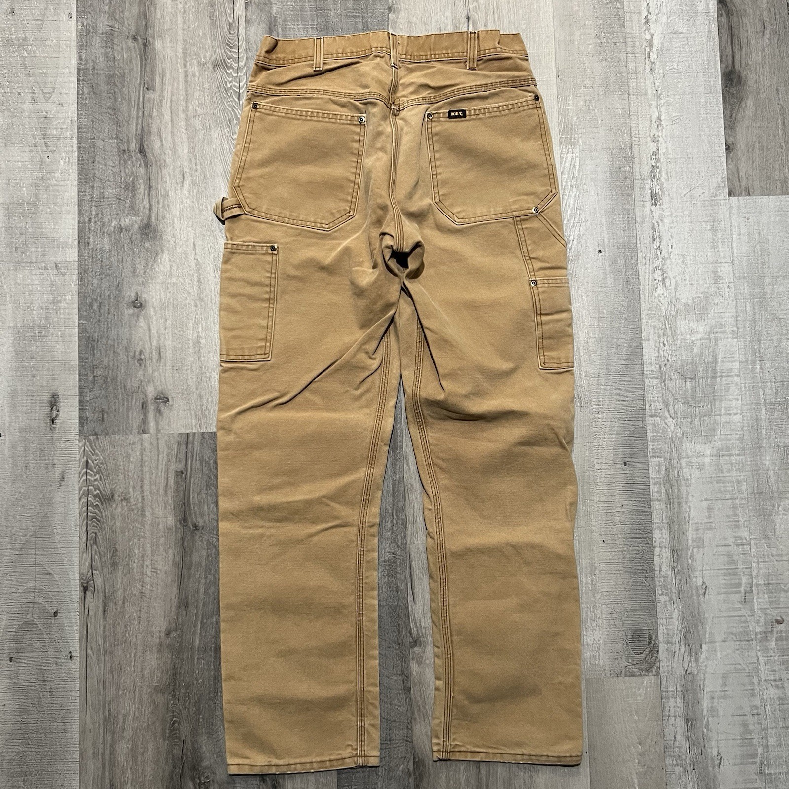 Key Imperial Vintage 80s Brown Canvas Double Knee Carpenter Pants Fit Mens 32x31