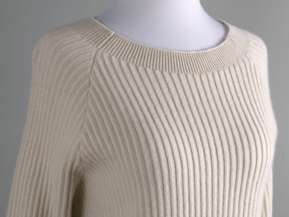 THEORY $475 негабаритный ребристый 100% кашемир жаккардовый свитер верхний размер маленький - Изображение 4 из 4