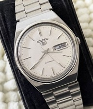 Vintage Seiko 5 Automatic Men’s Watch 17 Jewels White Dial Japan Made 6309A