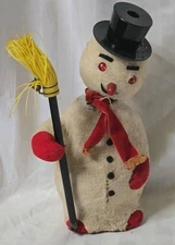 Vintage 1950s Japan Modern Toys Magic Snowman Battery Operated Tin Toy Frosty 