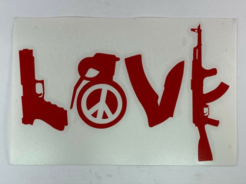 Love is Diverse Handgun Grenade Knife AK-47 Vinyl Decal Sticker 6.75" x 2.25" - Bild 6 von 13