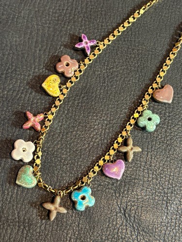 LOUIS VUITTON Collar Colgante AUTÉNTICO Dije Corie Collar Barroco Multi × Antiguo - Imagen 15 de 19