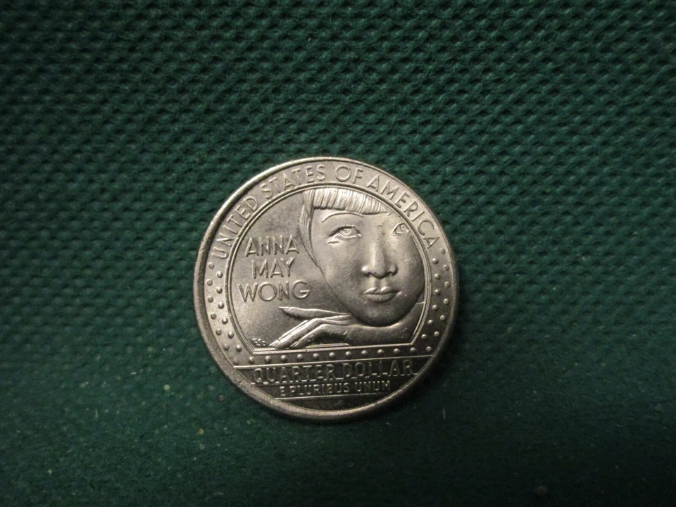 2022-P ** ANNA MAY WONG ** Quarter - Die Chip Error on "Y" Reverse - XF - Image 2 of 3