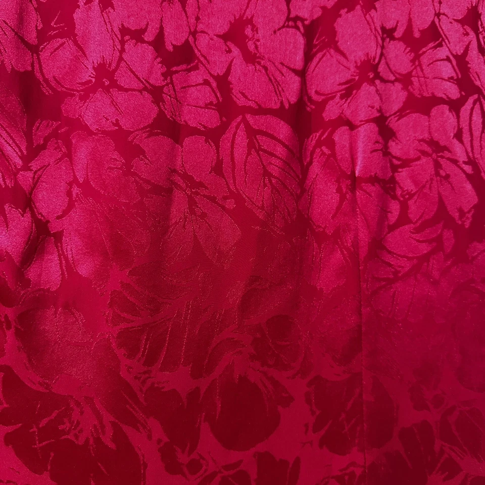 Vestido Vintage Años 80 Maggy London por Jeannene Booher Rosa Brillante Seda Talla 10 Foto 4 de 4