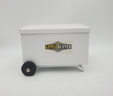 Little Buster Toys Work Cart Trailer All Metal w/ Rubber Tires White Tool Box
