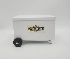 Little Buster Toys Work Cart Trailer All Metal w/ Rubber Tires White Tool Box