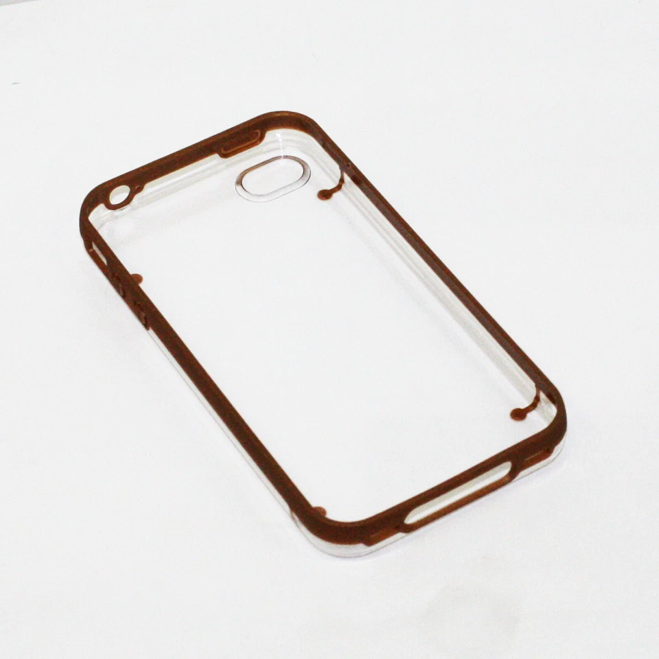 Capa protetora protetora marrom dura cristalina para iPhone 5 5s - Imagem 2 de 2