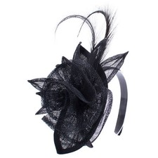 Women Sinamay Fascinator Cocktail Hat Wedding Kentucky Derby Headpiece T330