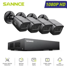 SANNCE 5in1 8CH DVR 1080P CCTV Security Camera System Outdoor AI Human Detection