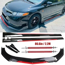 Front Bumper Lip Splitter Spoiler Side Skirt Body Kit  For Honda Civic K++