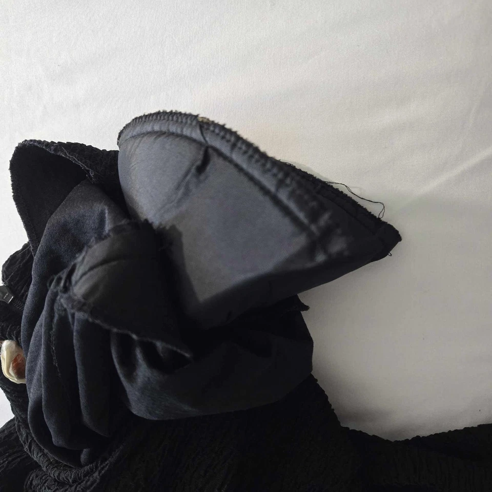 Vestido de fiesta vintage años 80 David Warren M rosa floral negro rojo con volantes en capas Saks Foto 4 de 4