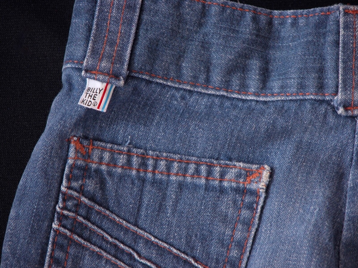 Vtg Billy The Kid 1970s Blue Denim Jeans Pants Kids Sz 6