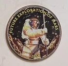 Future Exploration of Mars Colorized Clad Kennedy Half Dollar 50C