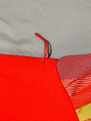 Vintage Momentum Kleid rot V-Ausschnitt Color Block Langarm volle Länge 60er 70er - Bild 19 von 23