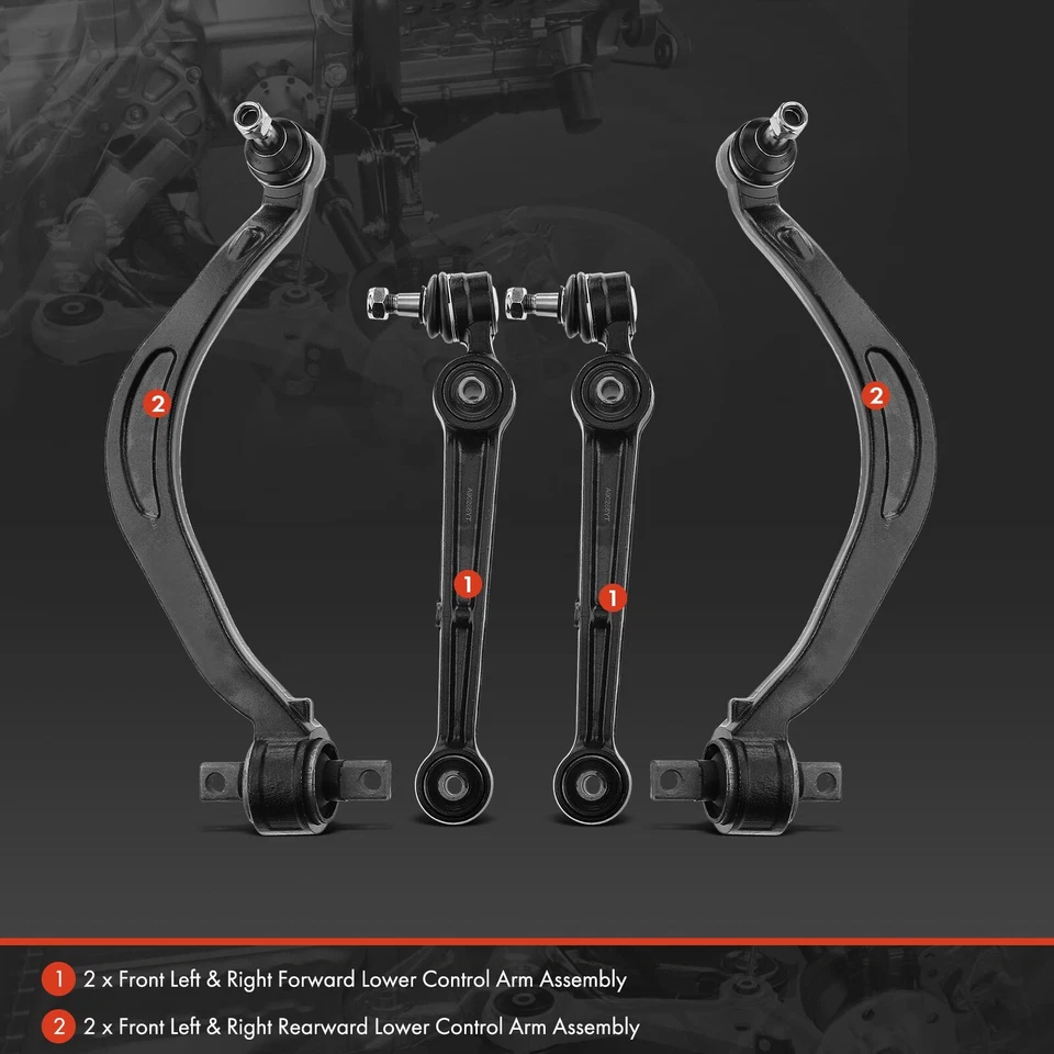 Conjunto de brazo de control delantero y rótula 4 piezas para Chrysler Dodge Eagle Mitsubishi Foto 3 de 4