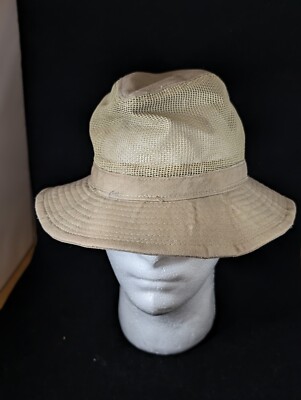 Stetson No Fly Zone Hat Mens Small Khaki Vented Sun Guard Safari