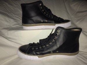 black leather pf flyers