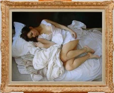 Handmade Original Oil Painting art female Women girl on canvas 30"x40"